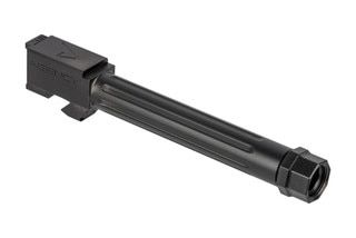 The Agency Arms barrel for Glock 17 Gen1-4 is machined from 416R stainless steel with a DLC coating